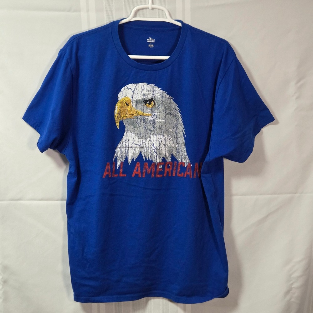 Way to Celebrate T-Shirt Mens XL Blue All American Bald Eagle Patriotic Graphic